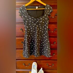 Divided by H&M sun dress, grey floral print, size M